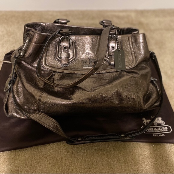 Coach Handbags - Coach medium sized silver-tone purse